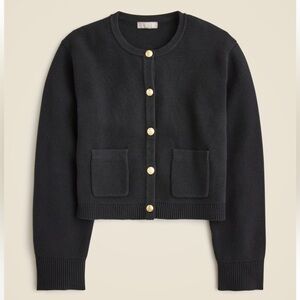 J.Crew Emile Lady Jacket Cardigan XXL Black Sweater Blazer Classic Old Money
